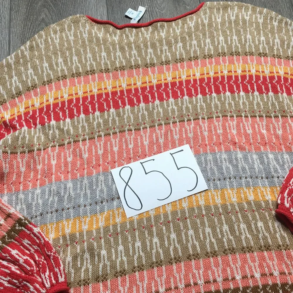 Sundance Womens Knit Jacquard Aztec Multicolor Pullover Sweater Linen Cotton XL - Picture 9 of 9